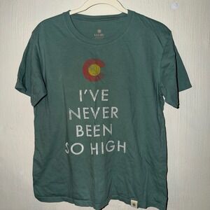 Uluru Colorado Ive Never Been So High Graphic Tee Teal Green Womens Medium